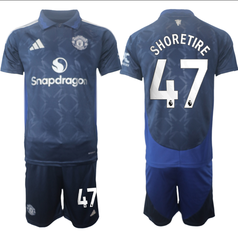 Men 2024-2025 Club Manchester United away blue #47 Soccer Jersey